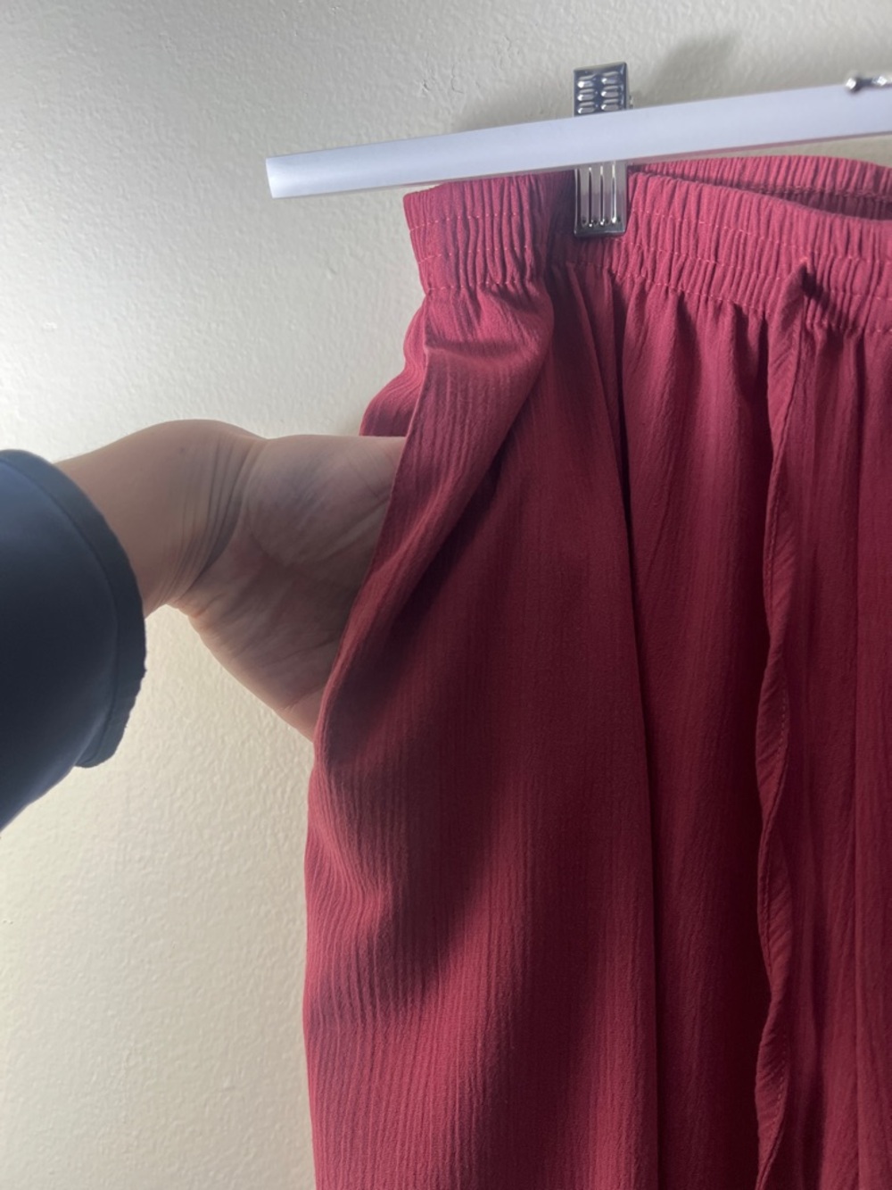 Alfred Dunner Women's Elastic Waist Drawstring Pants - Deep Berry - Picture 4 of 4